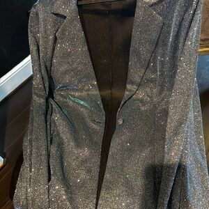 Sparkling Gray Women's Blazer w/ matching shorts set